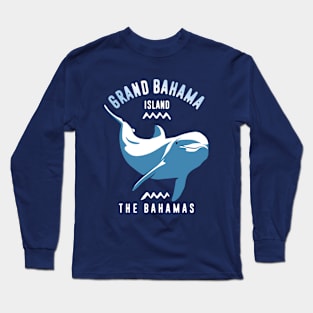 Swimming With Dolphins at Grand Bahama Island - Scuba Diving Long Sleeve T-Shirt